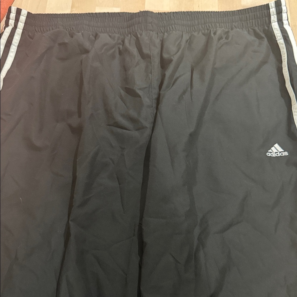 Adidas Black Joggers with White Accents